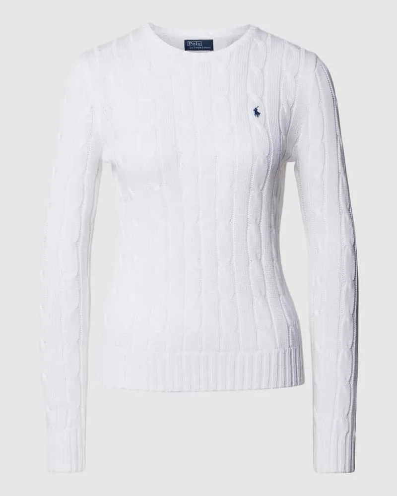 Ralph Lauren Strickpullover mit Label-Stitching Modell 'JULIANNA Weiss