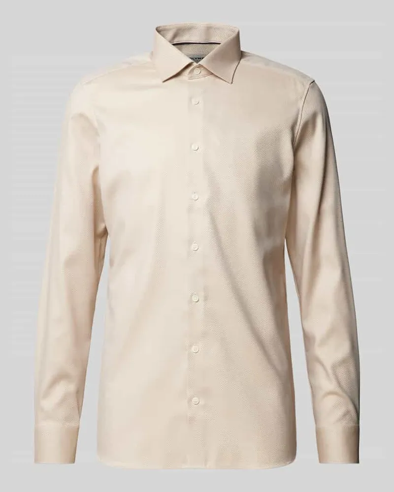 Olymp Slim Fit Businesshemd aus Baumwoll-Mix Modell 'NEW YORK Sand
