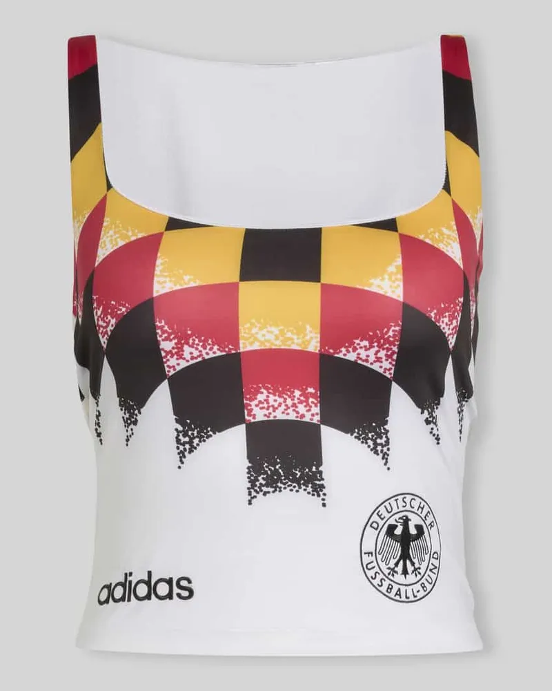 adidas Slim Fit Top mit DFB Logo-Detail Weiss