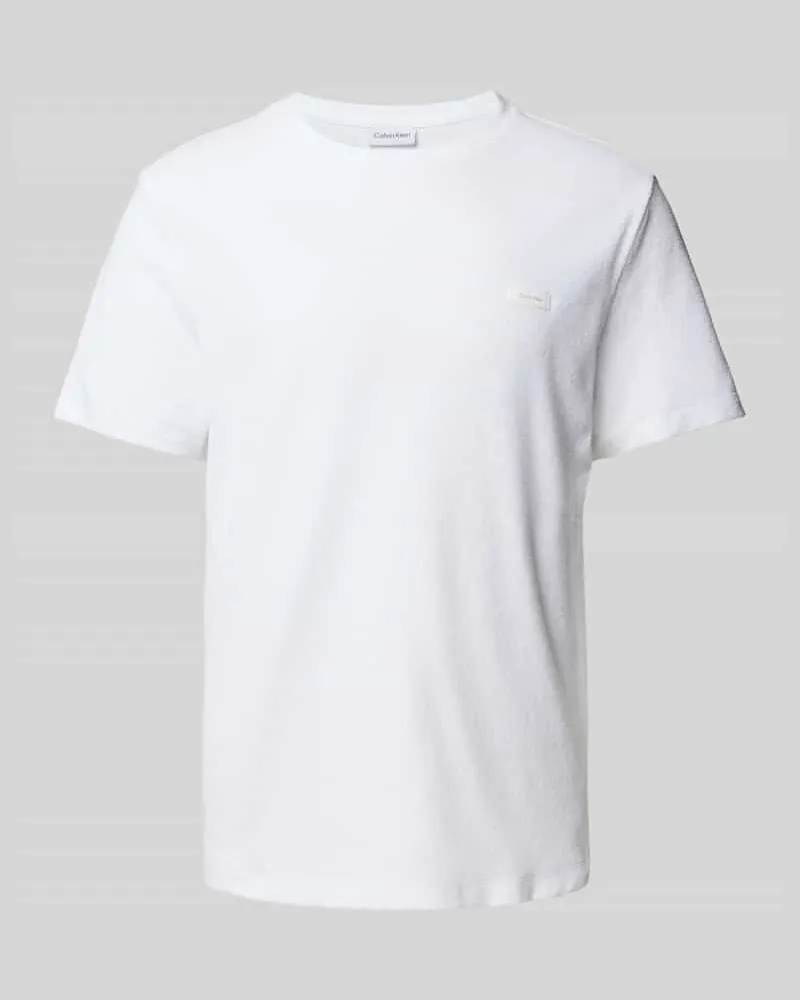 Calvin Klein T-Shirt mit Label-Patch Weiss