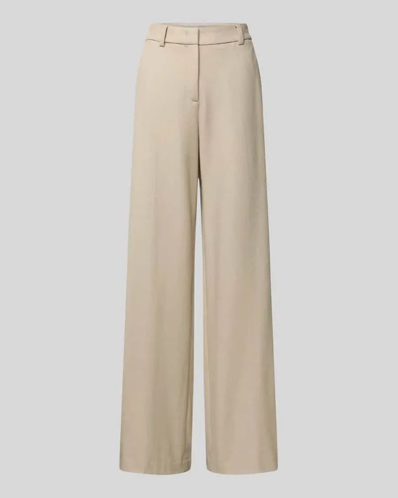 Luisa Cerano Hose aus Woll-Mix mit weitem Bein Beige