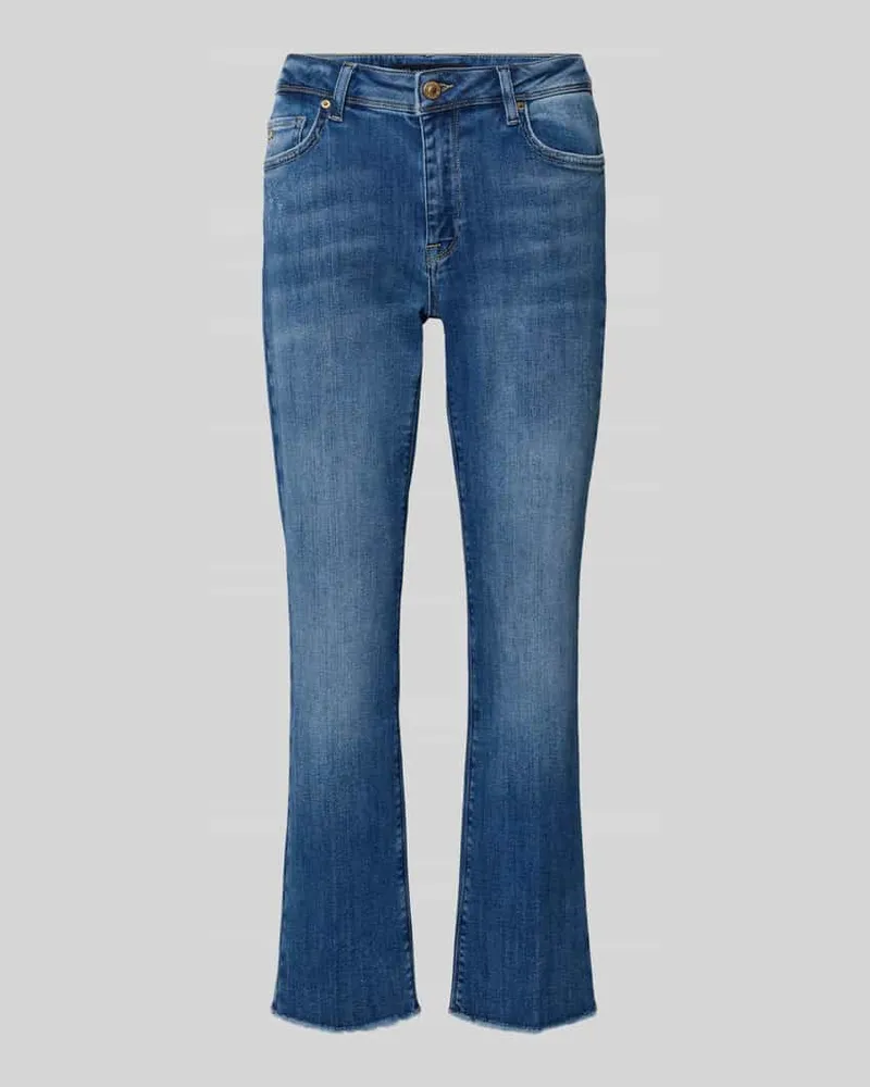 RAFFAELLO ROSSI  Flared Jeans mit Fransen Modell 'VIC Dunkelblau