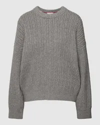 Tommy Hilfiger Strickpullover mit Zopfmuster Mittelgrau