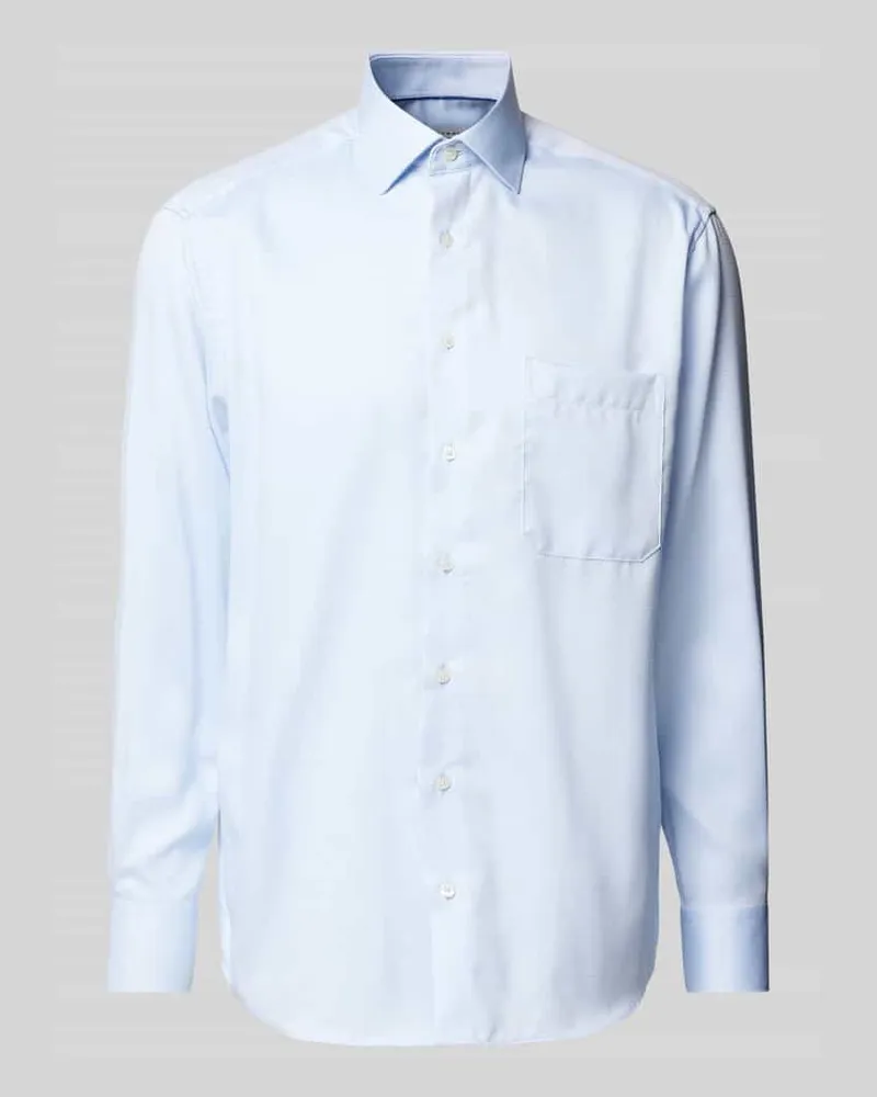 Eterna Comfort Fit Business-Hemd mit Brusttasche Bleu