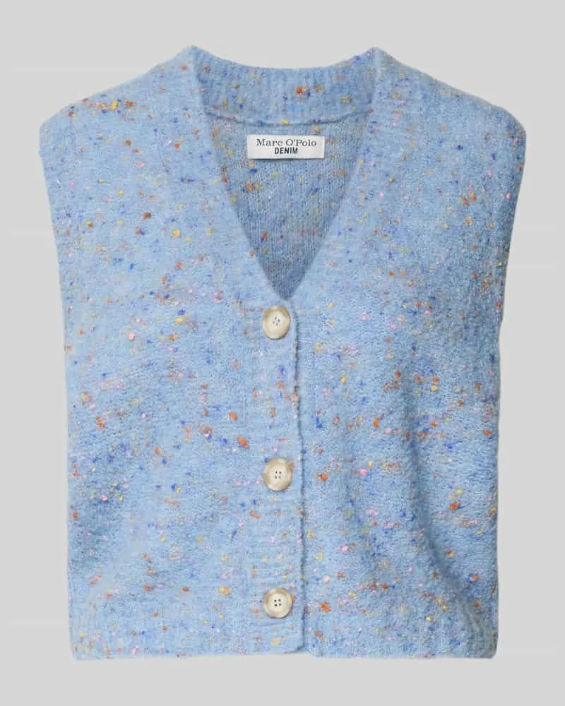 Marc O'Polo Regular Fit Pullunder aus Schurwoll-Mix Hellblau