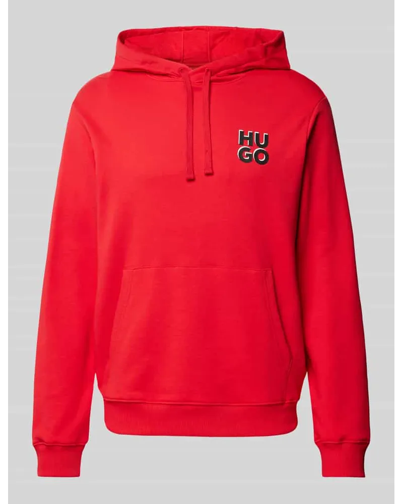 HUGO BOSS Hoodie mit Label-Print Modell 'Dimonihood Rot