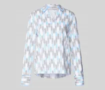 Regular Fit Bluse aus Seide mit V-Ausschnitt