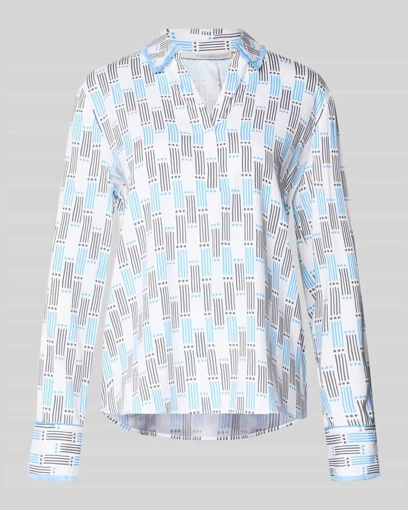 Herzen's Angelegenheit Regular Fit Bluse aus Seide mit V-Ausschnitt Blau