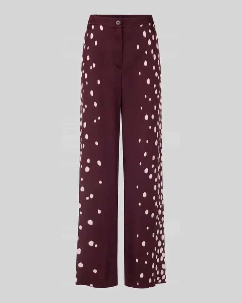 Marc Cain Wide Fit Hose mit elastischem Rückbund aus Viskose Bordeaux