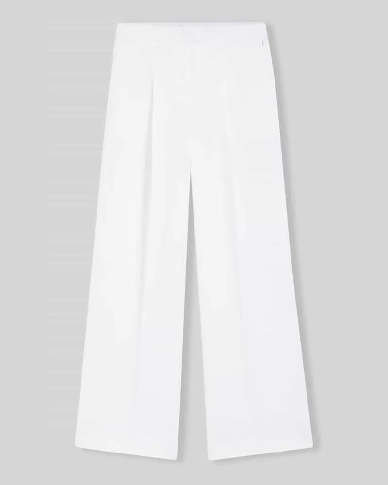HUGO BOSS Relaxed Fit Hose aus Leinen-Mix Weiss