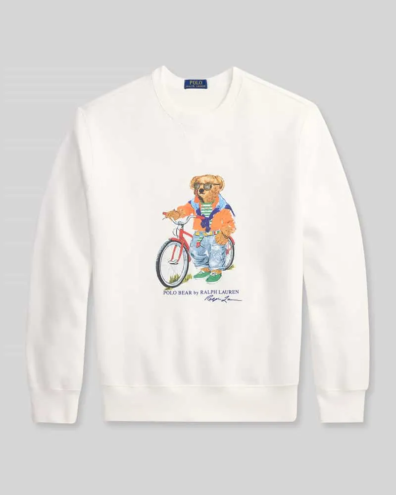 Ralph Lauren Regular Fit Sweatshirt aus Baumwoll-Mix mit Polo Bear Print Weiss