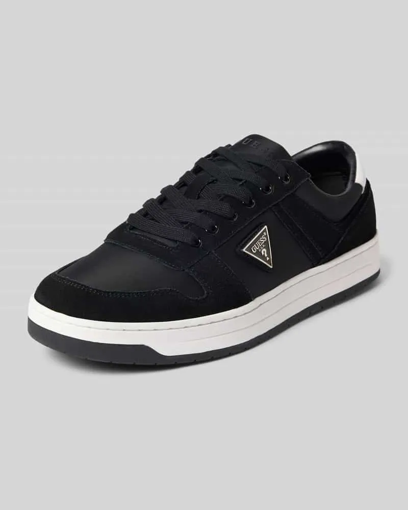 Guess Sneaker aus Leder-Textil-Mix mit Label-Detail Modell 'UDDENT Black