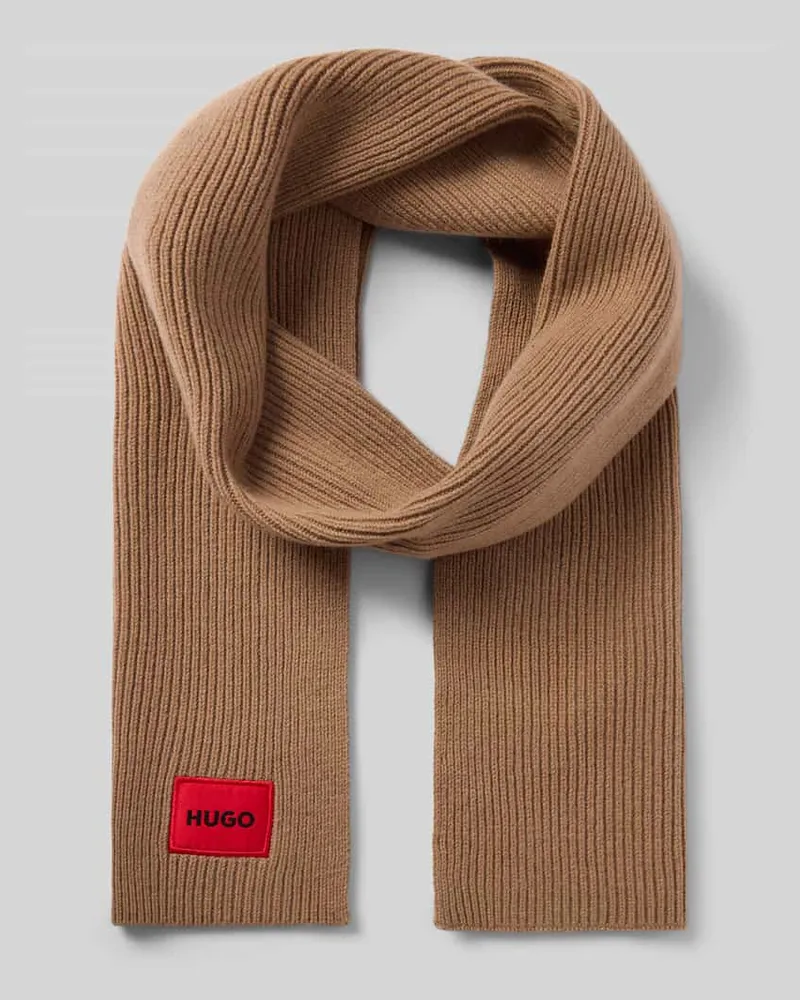 HUGO BOSS Schal mit Woll-Kaschmir-Anteil Modell 'Saffa Taupe