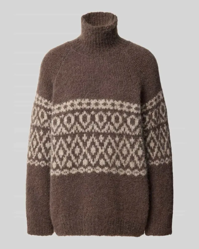 Baum und Pferdgarten Pullover aus Alpaka mit Rollkragen Modell 'CRISTINE Hellbraun