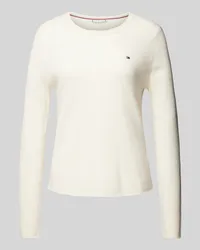 Tommy Hilfiger Strickpullover mit Logo-Stitching Offwhite