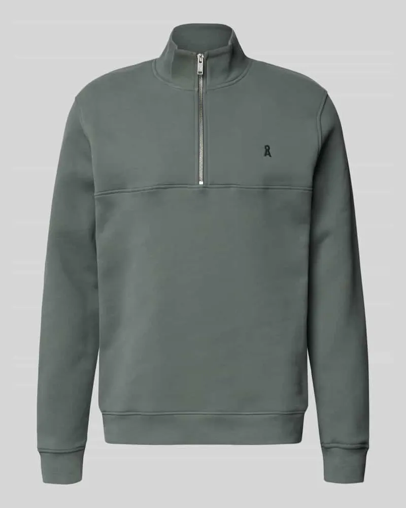 Armedangels Regular Fit Troyer aus reiner Baumwolle 'WAARLO FLEECE Mittelgrau