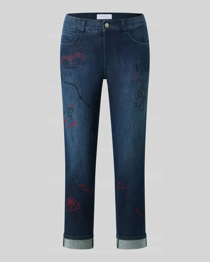 ANGELS  Straight Fit Jeans aus Baumwoll-Mix Modell 'DARLEEN MUSE Dunkelblau