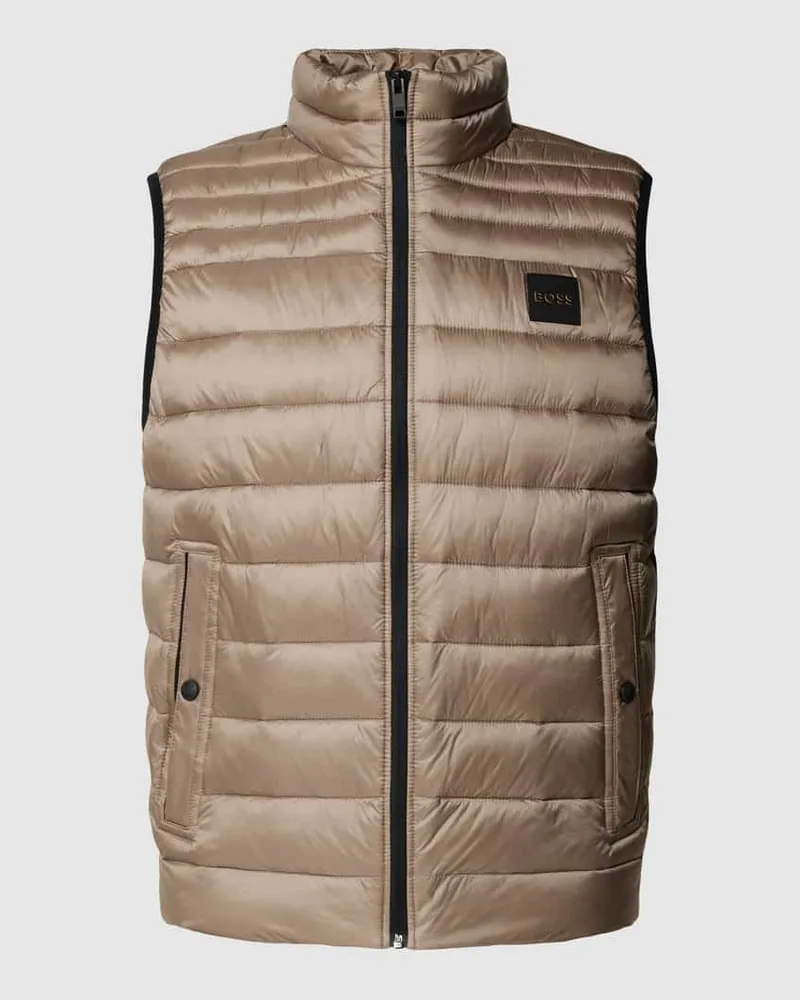 HUGO BOSS Steppweste mit Label-Patch Modell 'Odeno Beige