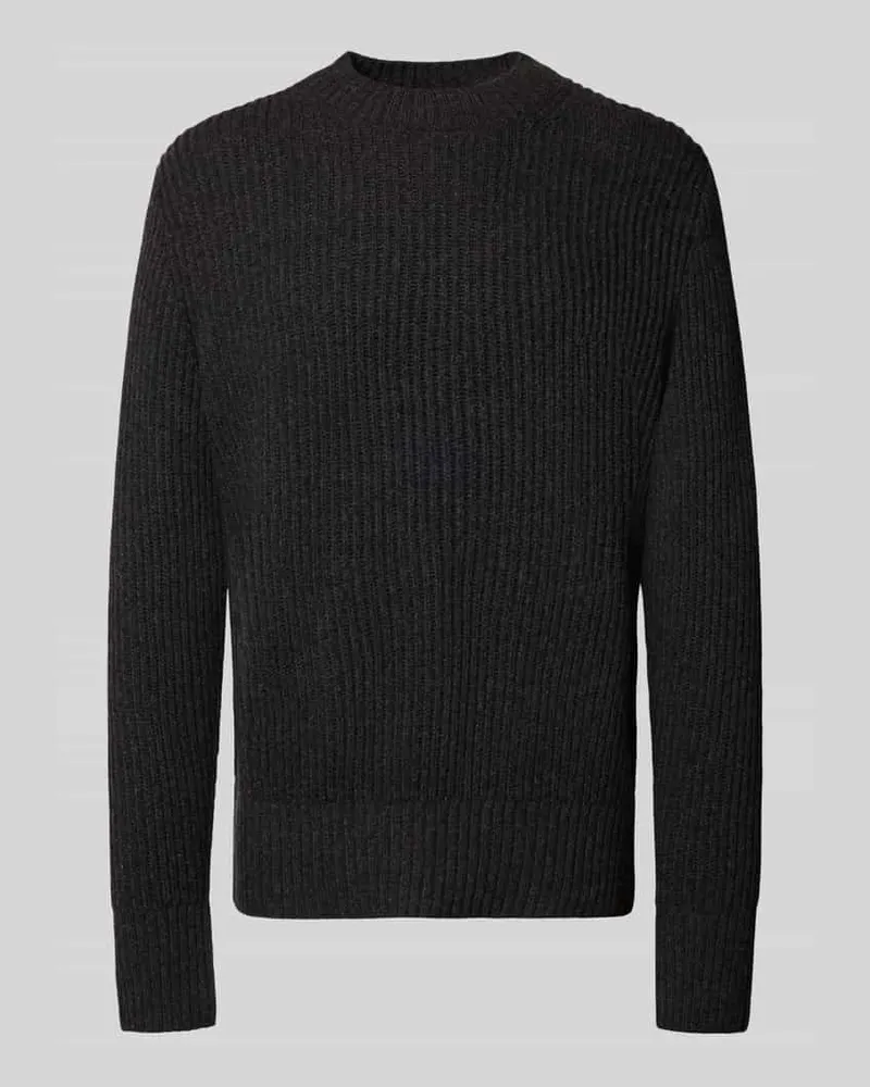 G-STAR RAW Strickpullover mit gerippten Abschlüssen Anthrazit