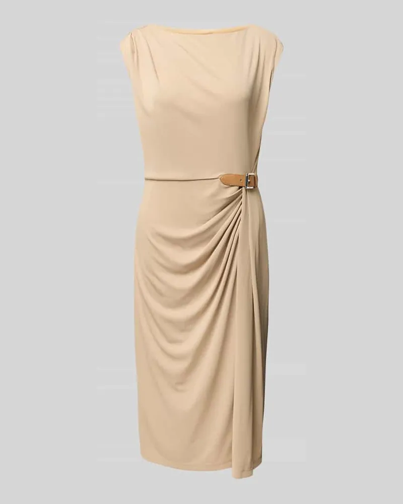 Ralph Lauren Knielanges Kleid mit Raffungen Modell 'BRECKA Sand