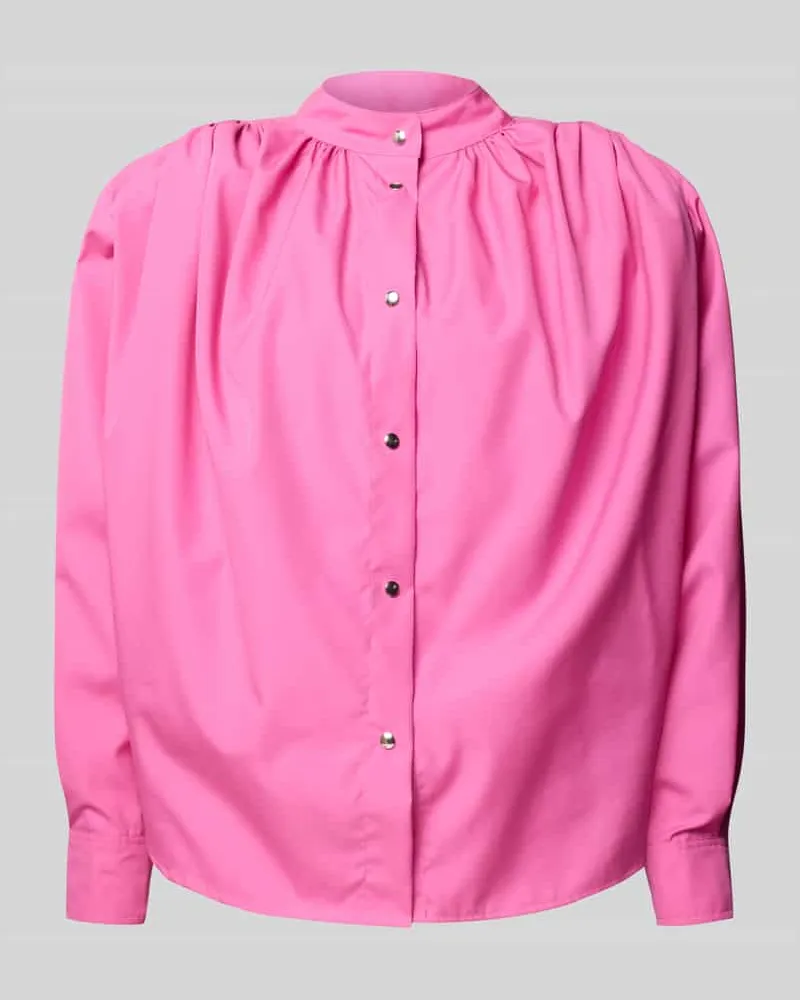 IRO Regular Fit Langarmbluse aus reiner Baumwolle Pink