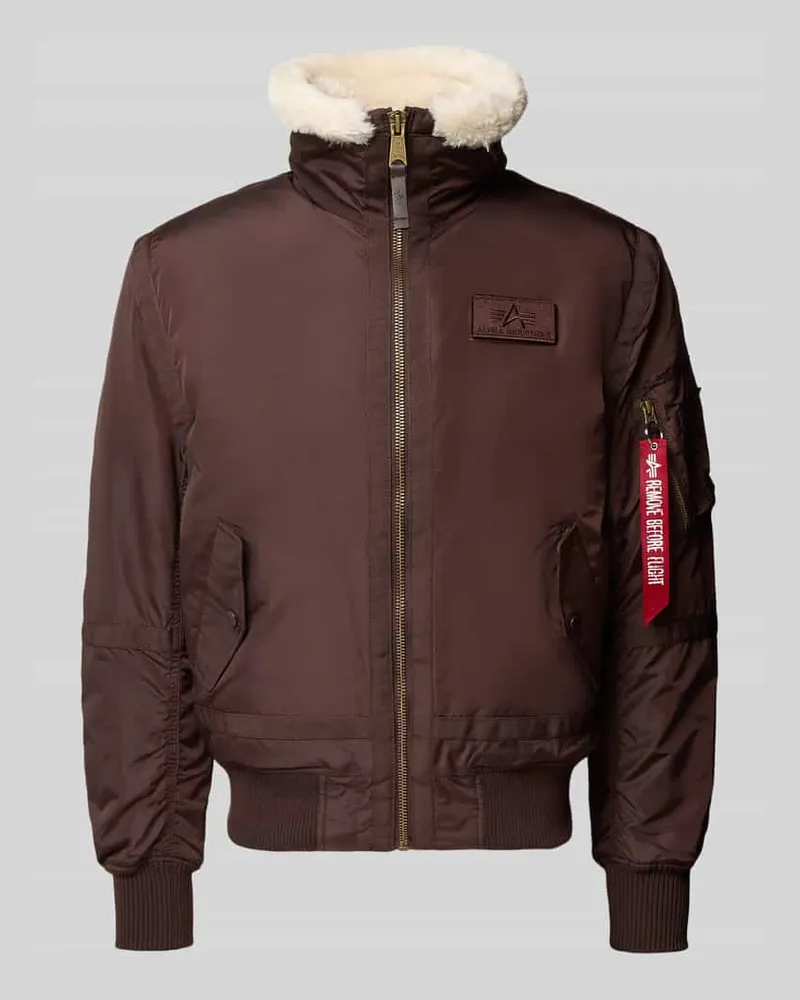 Alpha Industries Bomberjacke mit Reißverschluss und Label-Patch Offwhite