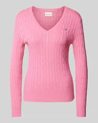 Gant Strickpullover mit Label-Stitching Pink