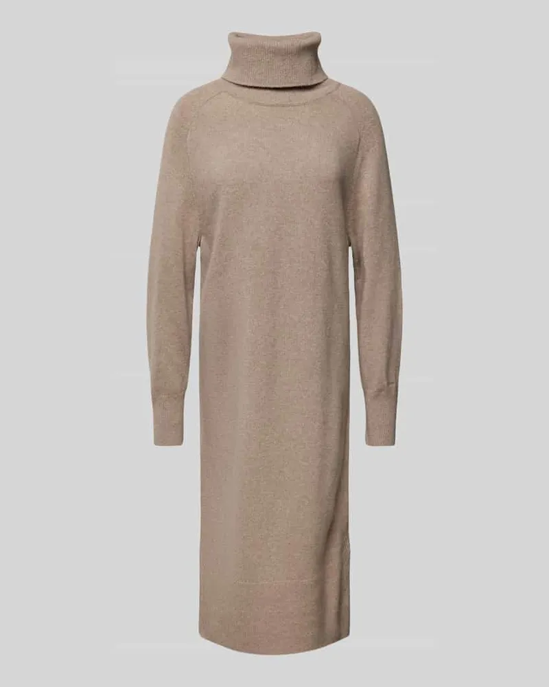 Gant Fließendes Strickkleid aus Woll-Kaschmir-Mix Modell 'HERRINGBONE Hellgrau