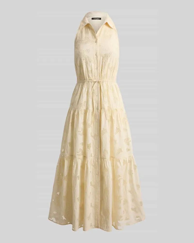 Ralph Lauren Tailliertes Freizeitkleid aus reiner Baumwolle Sand