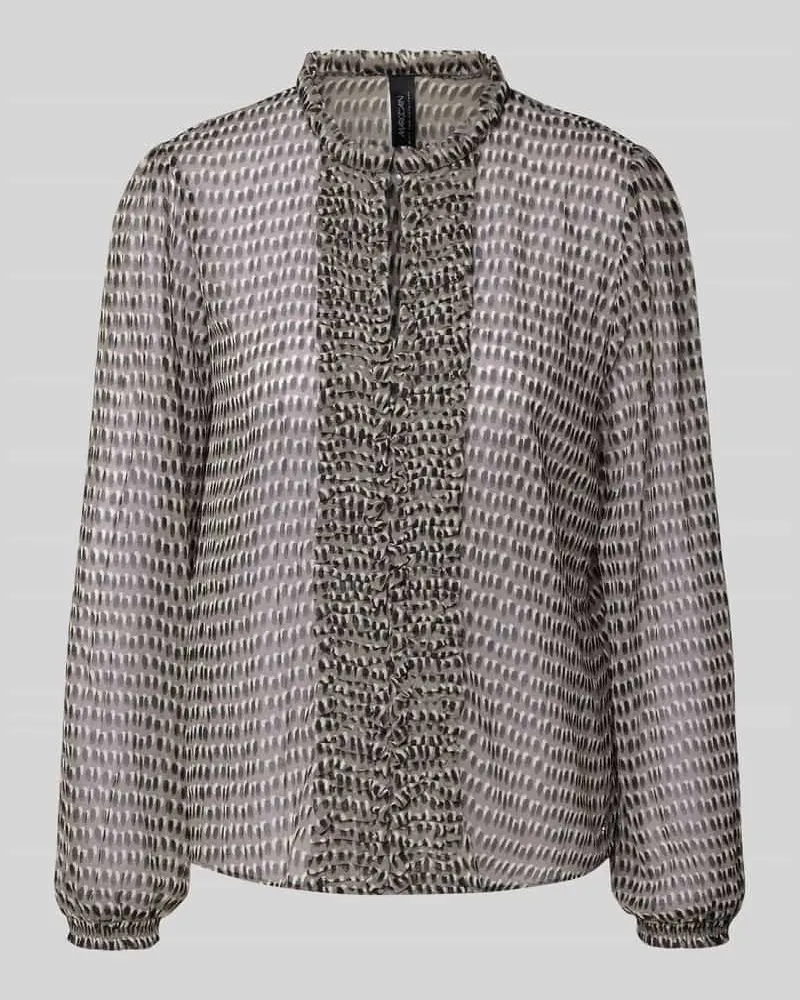 Marc Cain Regular Fit Bluse mit Rüschen Taupe