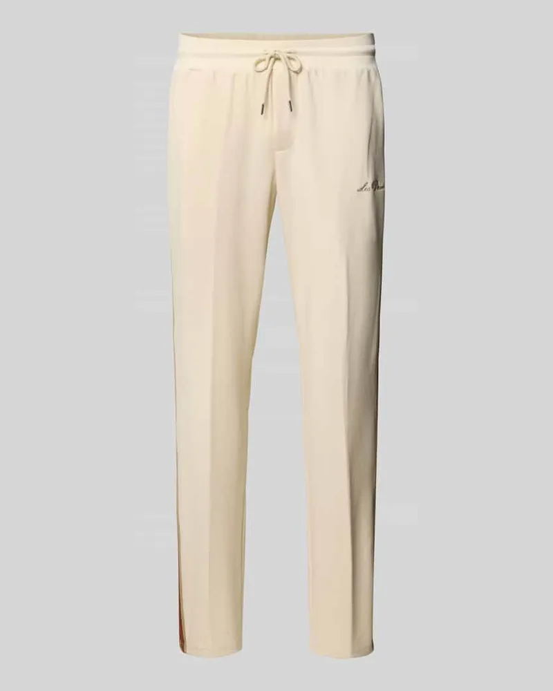LES DEUX Sweatpants mit Label-Stitching Modell 'Sterling Offwhite