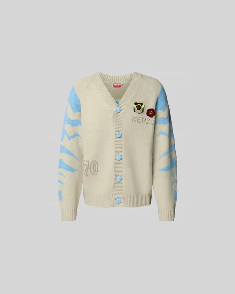 Kenzo Strickjacke mit Knopfleiste Mittelgrau