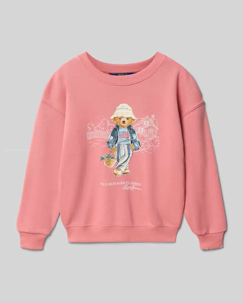 Ralph Lauren Regular Fit Sweatshirt aus Baumwoll-Mix mit Polo Bear Altrosa