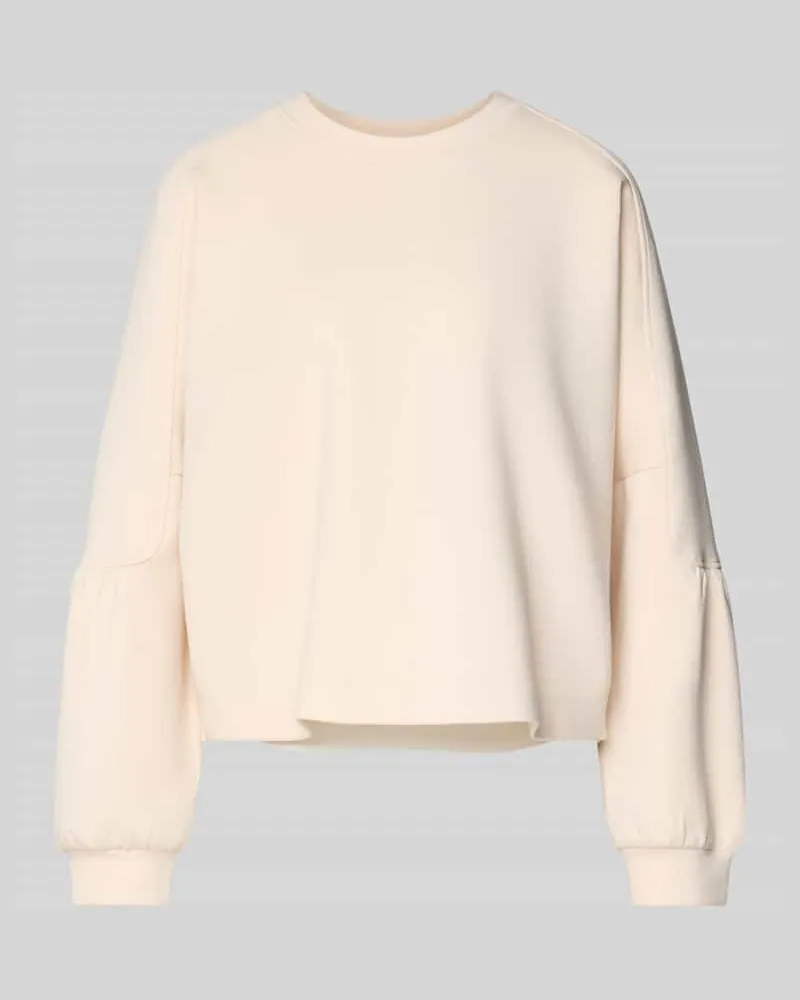 Marc Cain Oversized Sweatshirt mit gerippten Abschlüssen Sand