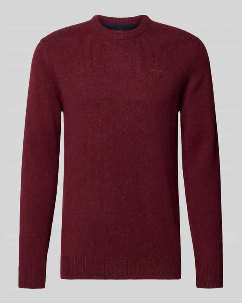 Barbour Pullover aus Woll-Seide-Mix mit Rundhalsausschnitt Modell 'TISBURY Bordeaux