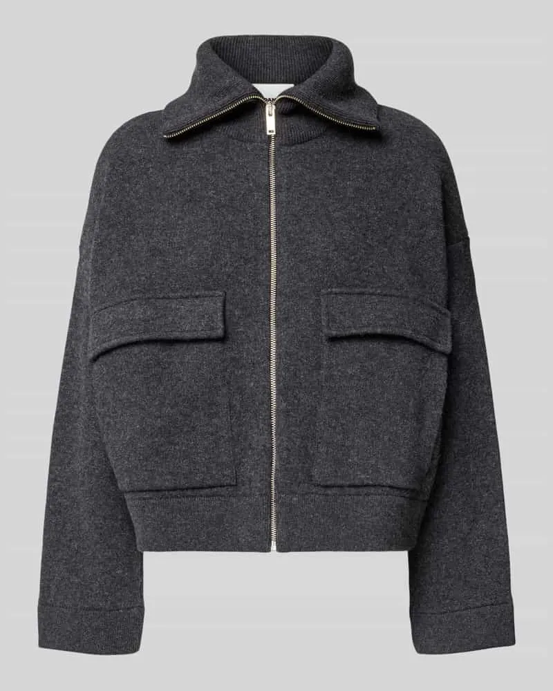 Armedangels Oversized Jacke aus Baumwoll-Woll-Mix Modell 'JOANIAAS Anthrazit
