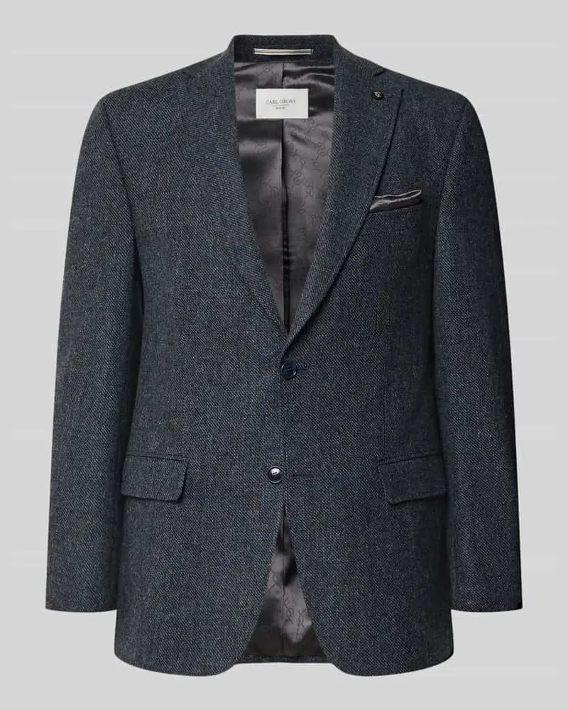 Carl Gross Slim Fit Sakko mit Viskose-Anteil Modell 'Theo Dunkelblau
