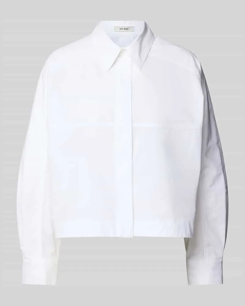 IVY & OAK Regular Fit Hemdbluse mit verdeckter Knopfleiste Modell 'BRITTNEY Weiss