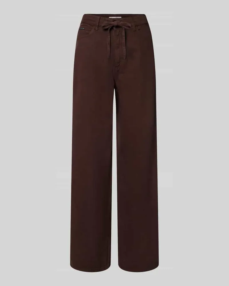 Marc O'Polo Wide & Loose Fit Jeans aus Baumwoll-Lyocell-Mix Dunkelbraun