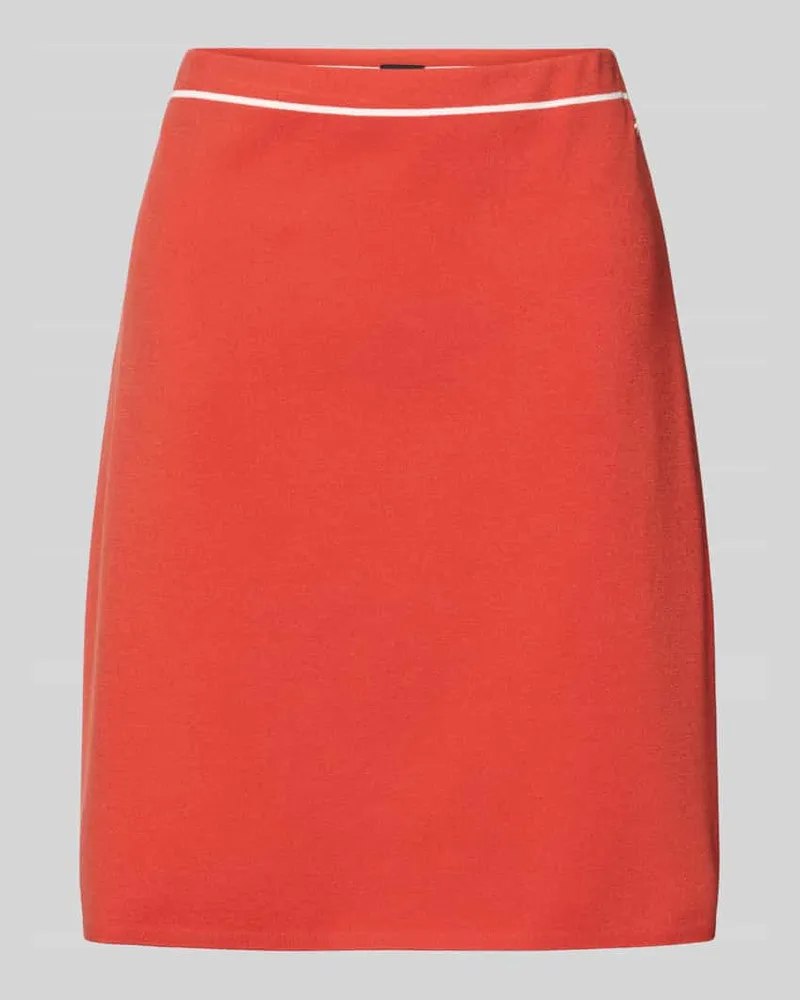 Marc Cain Knielanger Bleistiftrock mit Kontraststreifen Rot