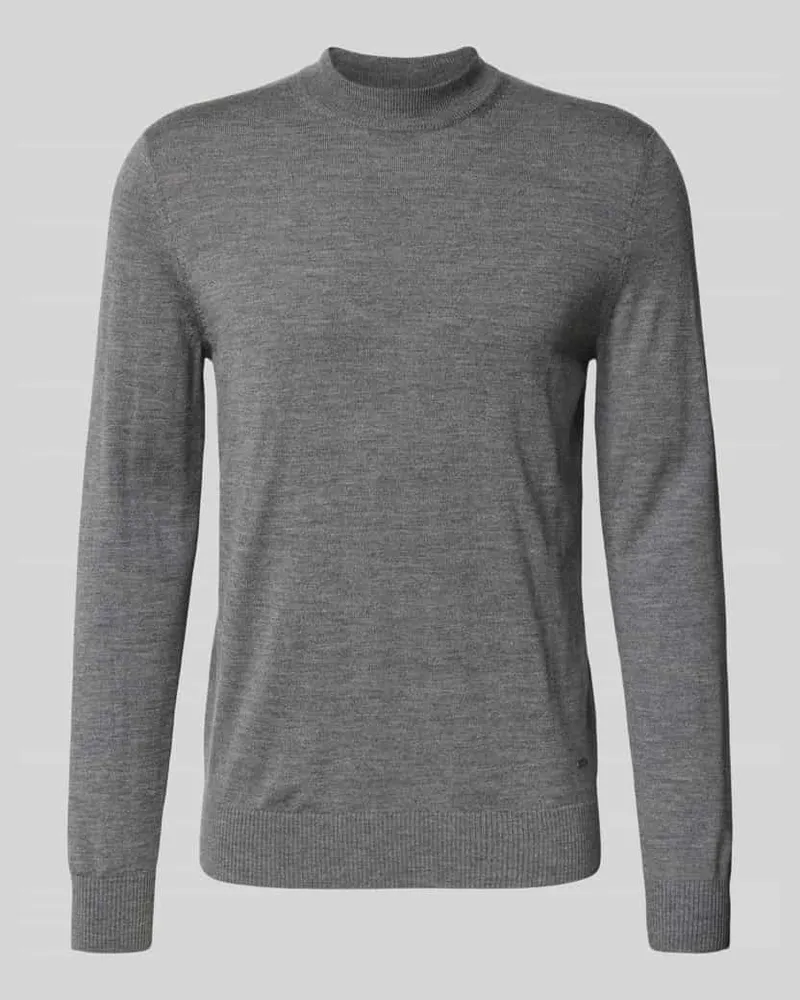 JOOP! Strickpullover aus reiner Wolle Modell 'Davide Mittelgrau