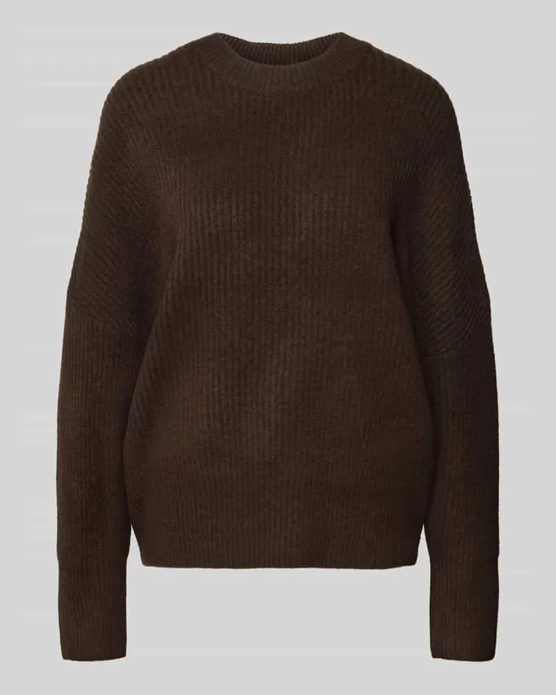 mbyM Strickpullover mit Rundhalsausschnitt Modell 'Gillian Mittelbraun