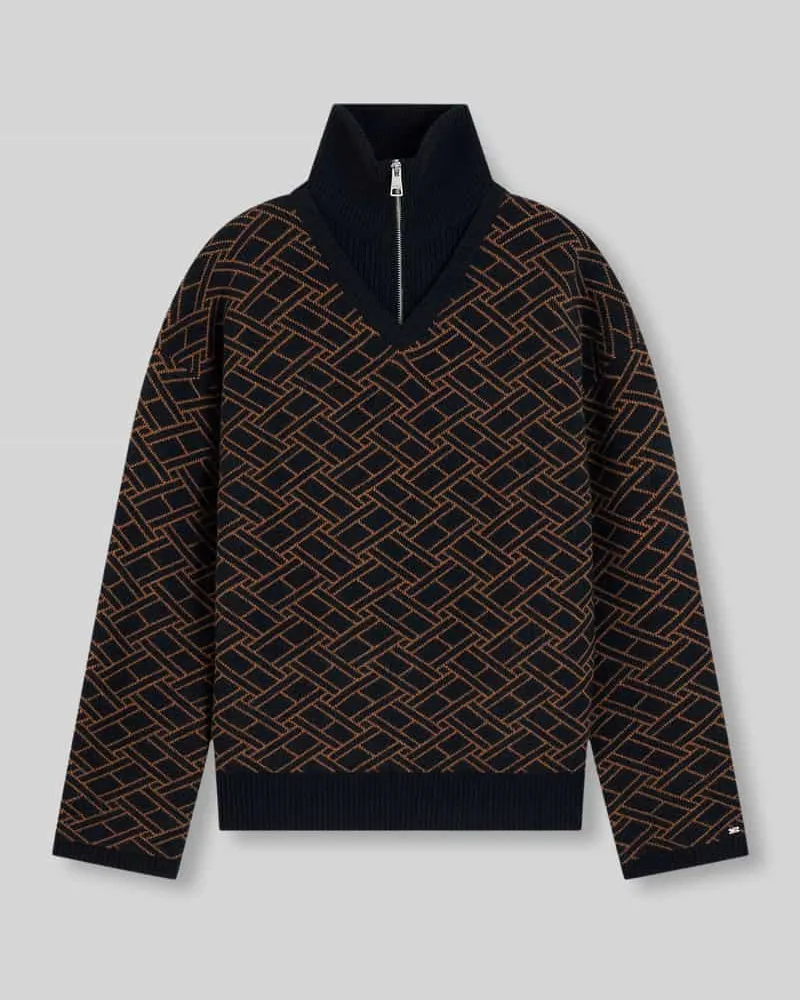 Tommy Hilfiger Troyer mit Half Zip aus Schurwolle Marine