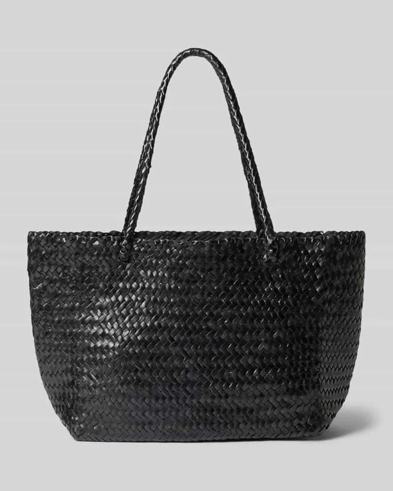 Mango Shopper aus Ziegenleder in Flecht-Optik Modell 'Bamba Black