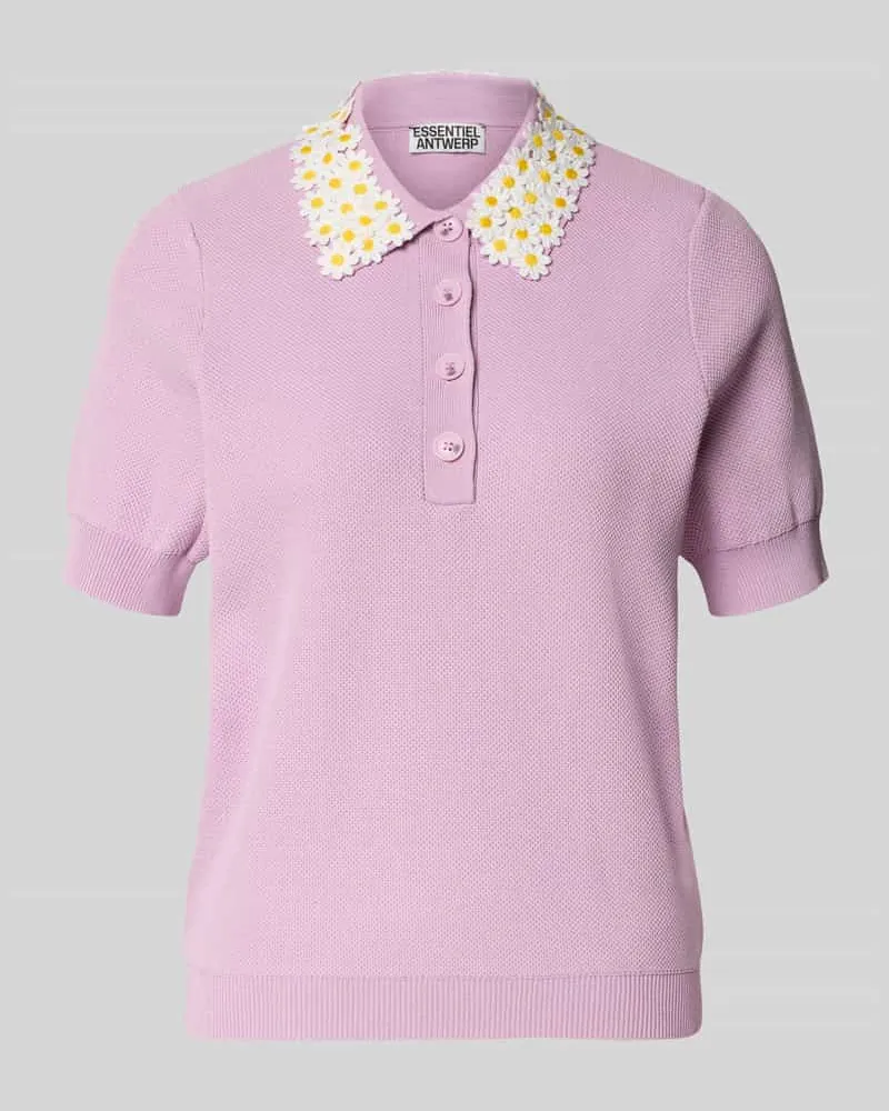 Essentiel Regular Fit Poloshirt aus Viskose-Mix Modell 'JAMBER Flieder
