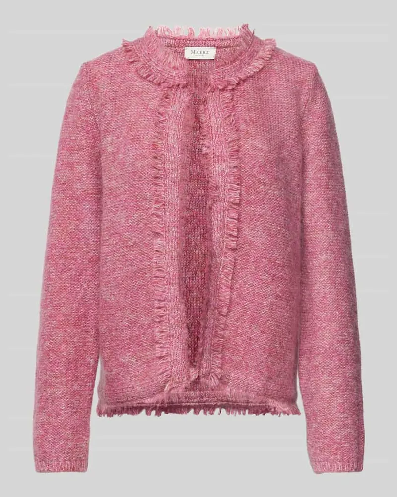 Maerz Strickcardigan mit Fransen Rosa