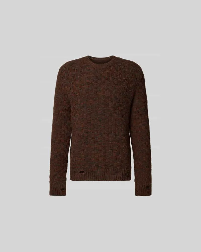 Maison Margiela Slim Fit Pullover aus Schurwoll-Mix Mittelbraun