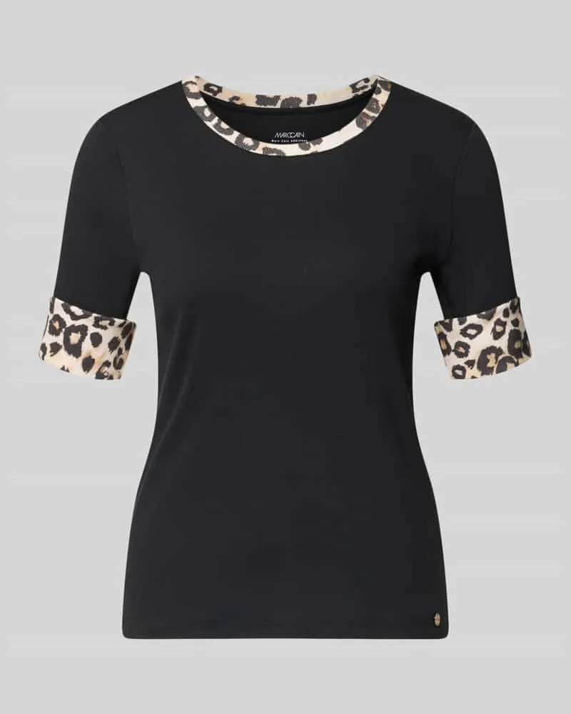 Marc Cain Regular Fit T-Shirt mit Animal-Print Black