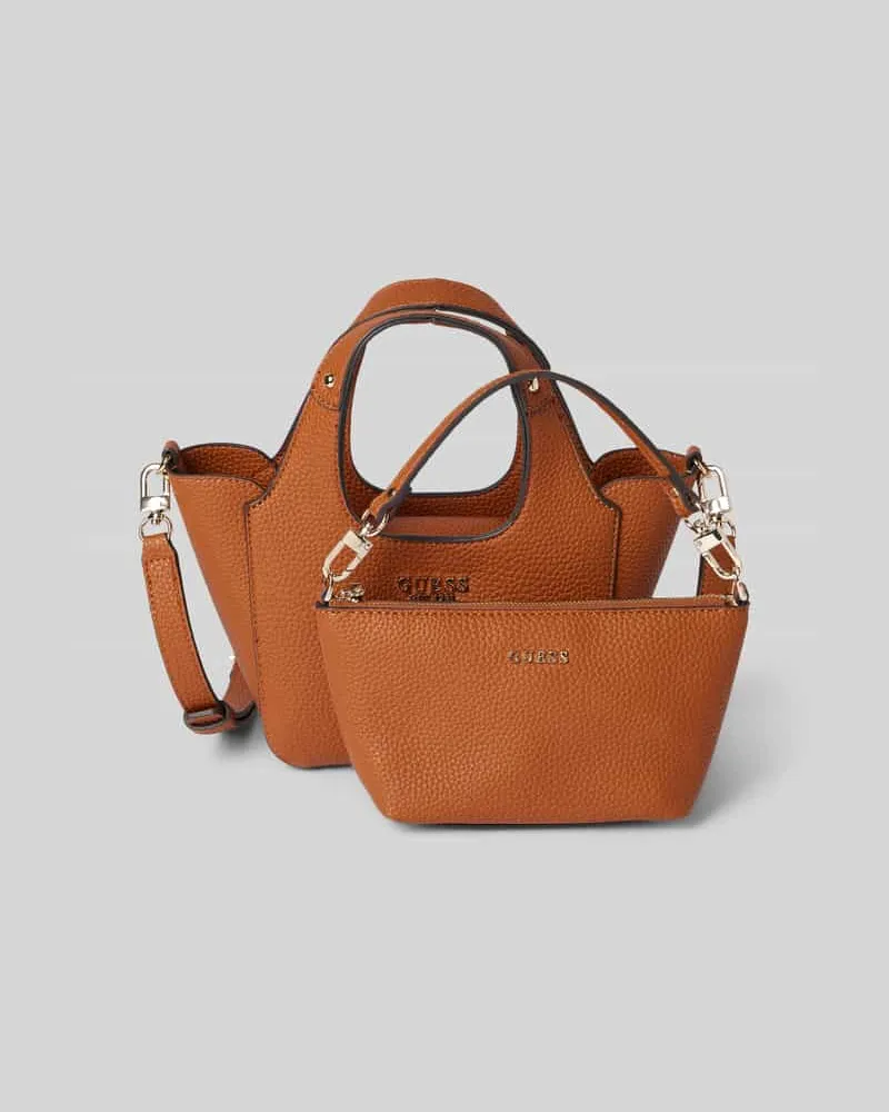 Guess 2-in Handtasche mit Label-Applikation Modell 'CALISTA Cognac