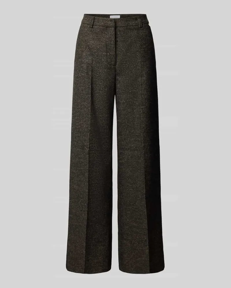 Rich&Royal Cropped Wide Leg Hose aus Woll-Viskose-Mix Schoko